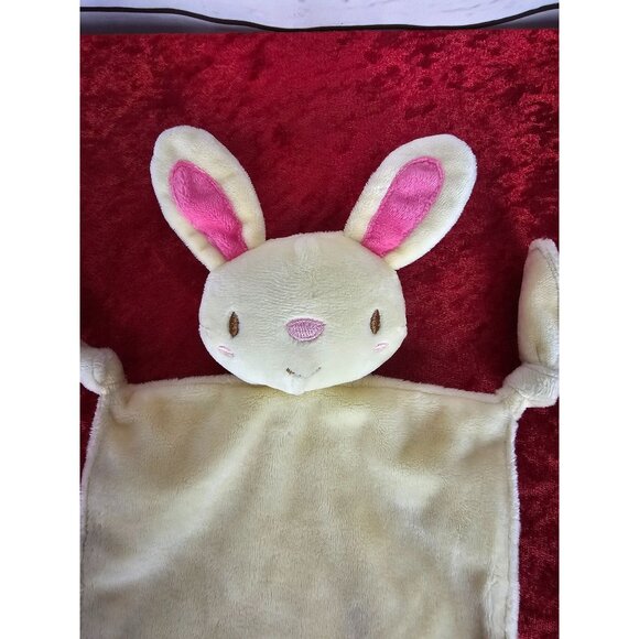 Barrons Hello Bunny Rabbit Lovey Rattle Security Blanket Knotted Corners Plush - Picture 4 of 6